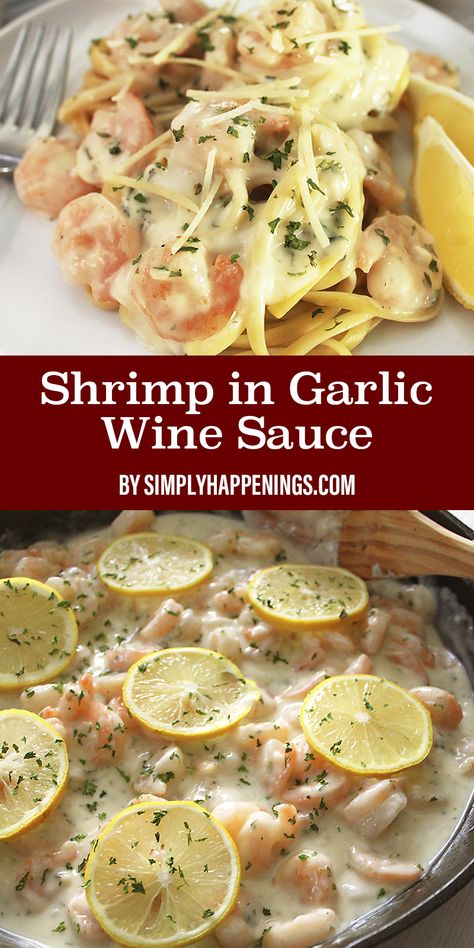 Garlic Wine Sauce, Shrimp Linguine Recipe, Wine Pasta Sauce, New Dinner Ideas, White Wine Pasta Sauce, Garlic White Wine Sauce, Creamy Shrimp Pasta, Linguine Recipes, Garlic Shrimp Pasta