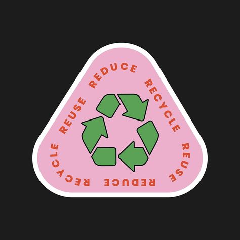 Colorful recycle badge illustration with reuse reduce recycle text | free image by rawpixel.com / Porpla mana Zero Waste Logo Design, Recycle Aesthetic, Recycle Sticker, Removal Wallpaper, Zero Waste Design, Badge Illustration, Green Branding, Recycle Design, Recycle Logo