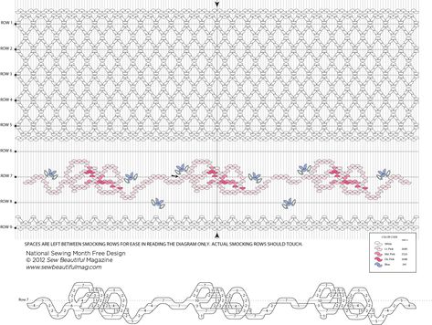 Sew Beautiful Blog: Free Daily Design: Pink Bows Smocking Plate Smocking Pattern, Craft Smock, Smocking Tutorial, Smocking Plates, Smocking Patterns, Hand Smock, Sewing Stitches, Pink Bows, Heirloom Sewing