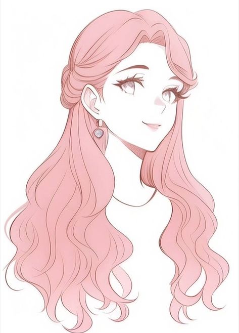 Long Hair Ideas Drawing Female, Anime Hair Colour Ideas, Hair Style Reference Drawing Girl, Cute Hairstyles For Long Hair Drawing, Long Hairstyles Art Reference, Long Hairstyles Drawing Reference Female, Hair Styles Art Reference Female, Long Hair Anime Reference, Anime Hair Reference Female Long