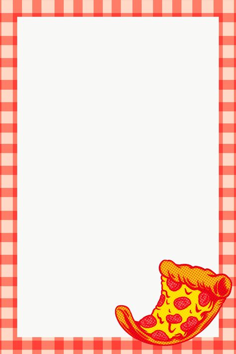 Pop art pizza frame design element | free image by rawpixel.com / NingZk V. Pizza Pattern, Holography, Stickers Design, Paper Note, Pizza Pizza, Cute Emoji, Clip Art Borders, Checkerboard Pattern, Party Paper