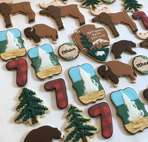 https://flic.kr/p/2jtZZec | Yellowstone National Park Cookies Baby Shower Food Ideas, Shower Food Ideas, Camping Theme Birthday, Birthday Party At Park, Camping Theme Party, Park Birthday, First Birthday Party Themes, Shower Food, Christmas Cookies Decorated