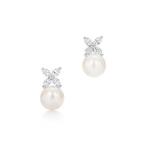 Tiffany Victoria, Tiffany Diamond, Tiffany Earrings, International Jewelry, Tiffany Jewelry, Pearl And Diamond Earrings, Classic Earrings, Popular Jewelry, Marquise Diamond