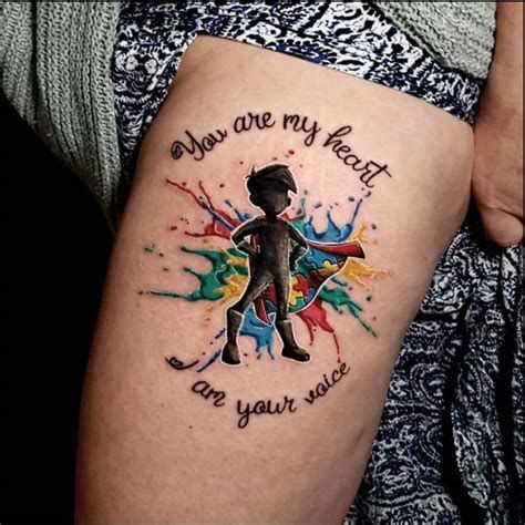 Awareness Tattoo Ideas, Awareness Tattoos, Groot Tattoo, Teacher Tattoos, Tattoo Pierna, Puzzle Tattoos, Awareness Tattoo, Mom Tattoo Designs, Ribbon Tattoos