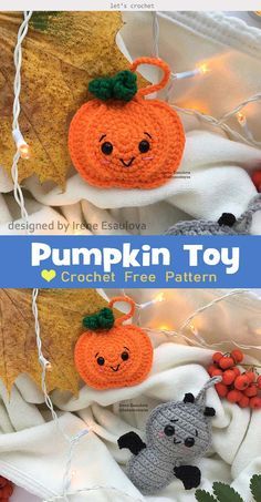 Crochet Halloween Patterns Free, Crochet Halloween Decorations, Crochet Fall Decor, Pumpkin Crochet, Crochet Ornament Patterns, Fall Crochet Patterns, Crochet Halloween, Halloween Crochet Patterns, Toy Crochet