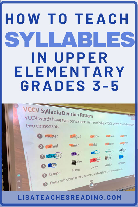 Looking for syllabication activities to teach and review syllables for your 3rd, 4th and 5th grade reading students? What Does the Science of Reading Say about Phonics Instruction? Knowing the different rules of syllables help give students clear guidelines as they learn to decode and become fluent readers. Teaching syllables does not have to be a snooze fest. Use these resources to liven up your syllable instruction and improve reading fluency! Teaching Syllables 3rd Grade, Third Grade Science Of Reading, Science Of Teaching Reading, Science Of Reading Fifth Grade, Syllabication Activities, Syllable Types Activities, Teaching Syllables, Open Syllables, Wilson Reading System