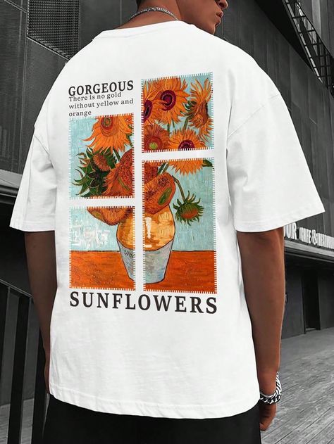 White Casual Collar Short Sleeve Fabric Floral,Slogan  Embellished Slight Stretch Summer Men Clothing Tshirts With Quotes Aesthetic, Absurd Art, Summer Tshirt Designs, Art Tshirts, Quote Tshirt, Graphic Shirt Design, Christian Merch, Classic Style Outfits, Christian Tshirt