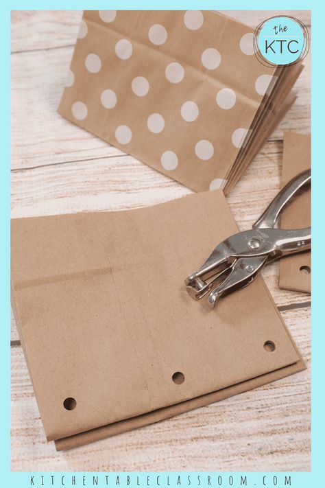 Make Your Own Paper Bag Book - The Kitchen Table Classroom Diy Paper Bag Book, Paper Snowflake Designs, Steam Lab, Paper Bag Books, How To Make A Paper Bag, Diy Paper Bag, Envelope Book, Teen Crafts, Paper Bag Scrapbook