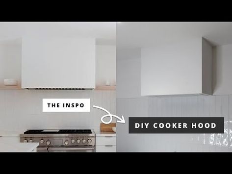 DIY Modern Range Hood | How to Build an Extractor Hood - YouTube Hidden Extractor Fan Kitchen, Ventless Range Hood, Kitchen Cooker Hood, Undermount Rangehood, Modern Range Hood, Modern Hood, Kitchen Orangery, Retro Beach House, Kitchen Extractor