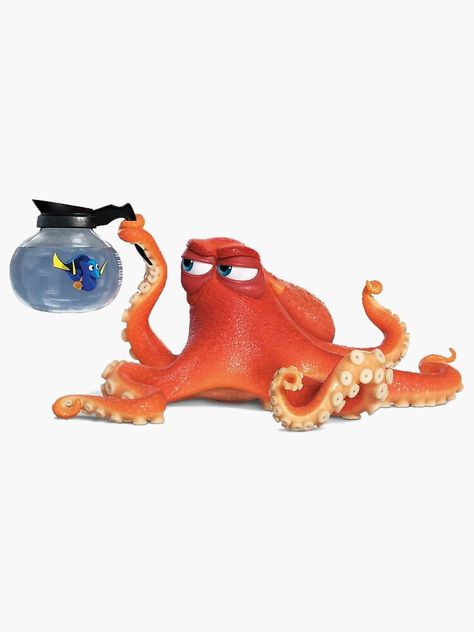 "Hank from Finding Dory" Sticker by WWSD | Redbubble Hank From Finding Dory, Hank Finding Dory, Fanart Ideas, Octopus Painting, Pixar Animation, Disney Finding Nemo, Ocean Theme Party, Traffic Cone, Octopus Art