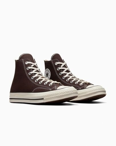 Chuck 70 Canvas Dark Root Brown/Egret/Black Chuck 70 Vintage Canvas, Colored Converse, Brown Converse, Converse Brown, High Top Chucks, High Top Shoe, All Stars Converse, Chuck 70, Basketball Sneakers