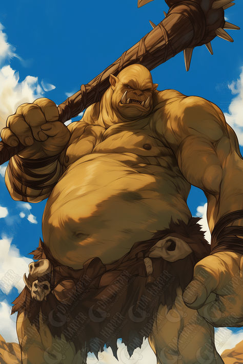 Ogre Character Design, Ogre Dnd, Dnd Ogre, Fantasy Ogre, Orc Rpg, Battle Mage, Monster Ideas, D D Monsters, Cool Monsters