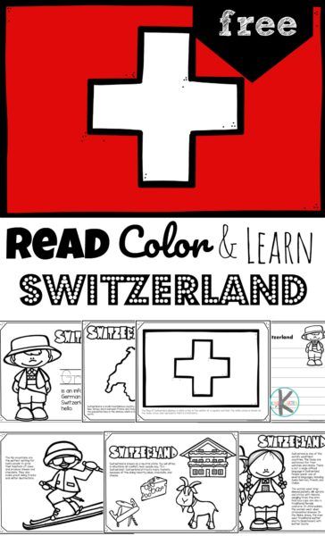 Learn about Switzerland, a beautiful country in Europe landscaped by the beautiful Swiss Alps. Children will have fun learning about Switzerland and its culture with these FREE Printable Switzerland Coloring Pages for preschool, pre k, kindergarten, first grade, 2nd grade, 3rd grade, 4th grade, and 5th grade kids. Switzerland Preschool Activities, Switzerland Classroom Decorations, Switzerland Crafts For Kids, Map Of Switzerland, Switzerland Flag, Country Studies, Geography For Kids, Flag Coloring Pages, World Thinking Day