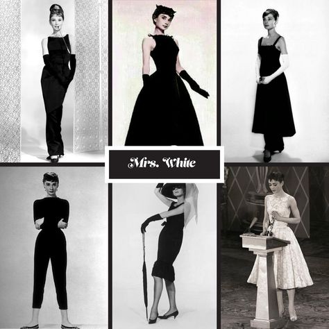 Costume board idea for Mrs. White Mrs White Clue Costume Ideas, Ms White Clue Costume, Mrs White Costume Clue, Clue Costume, Mrs White, White Costume, White Costumes, 15th Birthday, Live Laugh Love