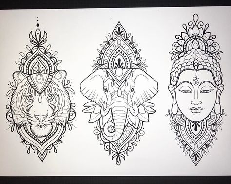 Buddha Tattoo Sleeve, Buddha Tattoo Design, Polynesian Tattoos, Elephant Tattoo Design, Buddha Tattoos, Kunst Tattoos, Tattoo Zeichnungen, Buddha Tattoo, Geometric Tattoos