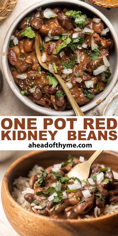 One Pot Red Kidney Beans Kidney Bean Crockpot Recipe, Dry Red Kidney Bean Recipes, Kidney Beans Recipes Healthy, Vegetarian Kidney Bean Recipes, Dry Red Kidney Bean Recipes Crock Pot, Canned Red Kidney Bean Recipes, Kidney Bean Side Dish, Dry Kidney Bean Recipes, Mexican Kidney Beans