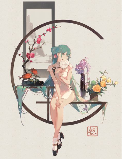 캐릭터 드로잉, 영감을 주는 캐릭터, Green Hair, Anime Poses, Anime Artwork, Hatsune Miku, Anime Style, Anime Character Design, Vocaloid