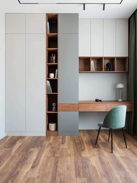 Study With Wardrobe, Wardrobe With Desk, Kids Room Minimalist, Small Bedroom Style, Modern Study Rooms, Kids Bedroom Furniture Design, Study Table Designs, Study Room Design, Room Minimalist