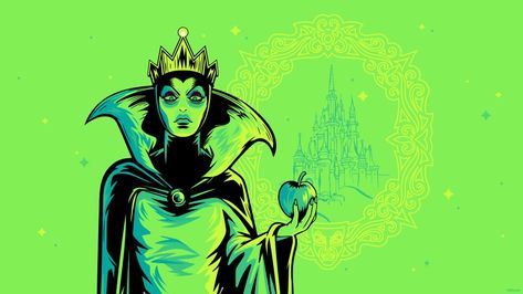 New Disney Fall and Halloween Wallpapers for 2024 - Disney Parks Blog Disney Villain Wallpaper, Evil Queen Wallpaper, Green Aesthetic Background, Halloween Time At Disneyland, Disney Fall, Disney World Halloween, Disney Tokyo, Snow White Evil Queen, Disney Character Drawing