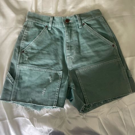 Never Worn, Fit Small Granola Aesthetic, Urban Outfitters Shorts, Green Shorts, Jean Shorts, Urban Outfitters, Womens Shorts, Green, Women Shopping, Clothes