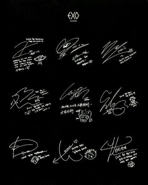 Exo Collage, Exo Sign, Exo Lockscreen, Kpop Exo, Sehun, Chanyeol, Baekhyun, Exo, Nct