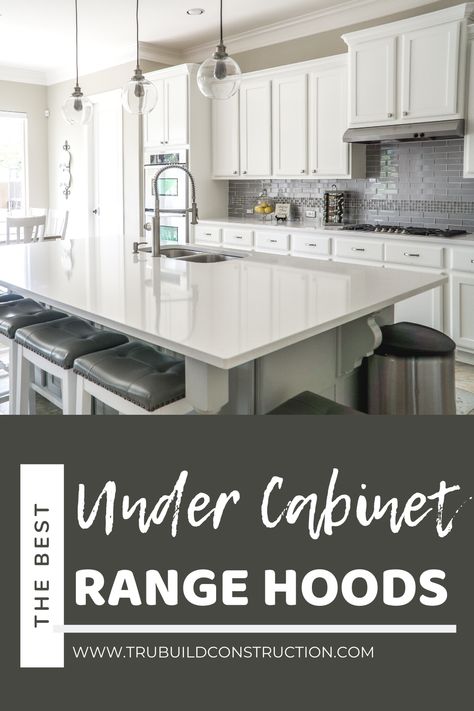 The Best Under Cabinet Range Hoods For Your Kitchen Under Cabinet Oven Hood, Range Hood Ideas With Cabinet Above, Low Profile Range Hood, Hood With Cabinets Above, Under Cabinet Hood Vent, Under Cabinet Range Hood Ideas, Ductless Range Hood Ideas, Under Cabinet Vent Hood, Range Hood Under Cabinet