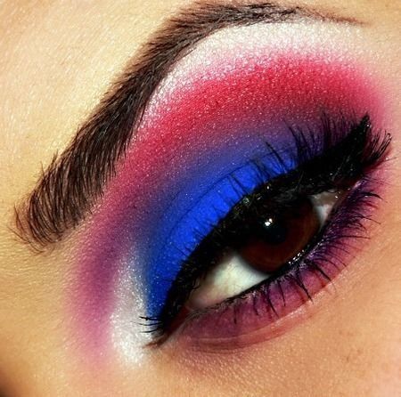 Patriotic Makeup Eye, Patriotic Makeup, Enchanting Eyes, Cherry Boom, July Makeup, Wonder Woman Makeup, 4th Of July Makeup, Eye Ideas, Blue Makeup Looks