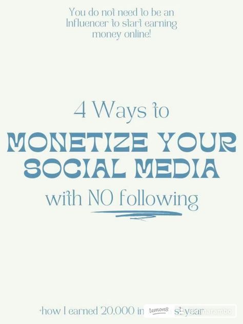 lemon8 post about monetizing social media Make Money Social Media, How To Start Being A Content Creator, Content Creator Pricing, Ugc Content Fitness, Become Content Creator, Content Creator Niches, How To Monetize Tiktok, How To Start Social Media, Become A Ugc Creator