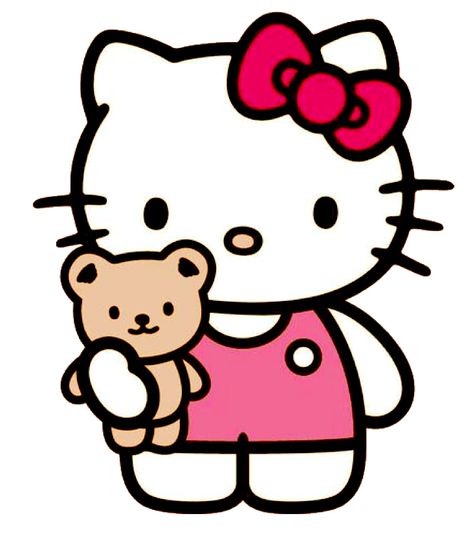 Hello Kitty With Teddy Bear, Hello Kitty Dibujos, Hello Kitty Desenho, Hello Kitty Imagenes, Images Hello Kitty, Hello Kitty Printables, Hello Kitty Tattoos, Hello Kitty Birthday Party, Hello Kitty Crafts