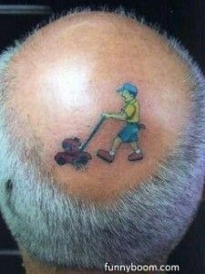 Lawn Mower Tattoo, Tatuaje Trash Polka, Tatuagem Masculina Pequena, Female Pattern Baldness, Laser Removal, Clever Tattoos, Haircut Pictures, Tattoo Fails, Парные Тату