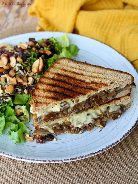 Croques monsieur aux champignons & oignons