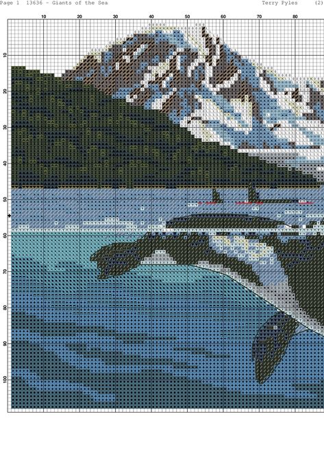 2##5 Under The Sea Cross Stitch, Whale Cross Stitch, Dolphin Wall Art, Graph Paper Designs, Knitting Pin, Plastic Canvas Coasters, Beaded Cross Stitch, Pixel Pattern, Crochet Tapestry