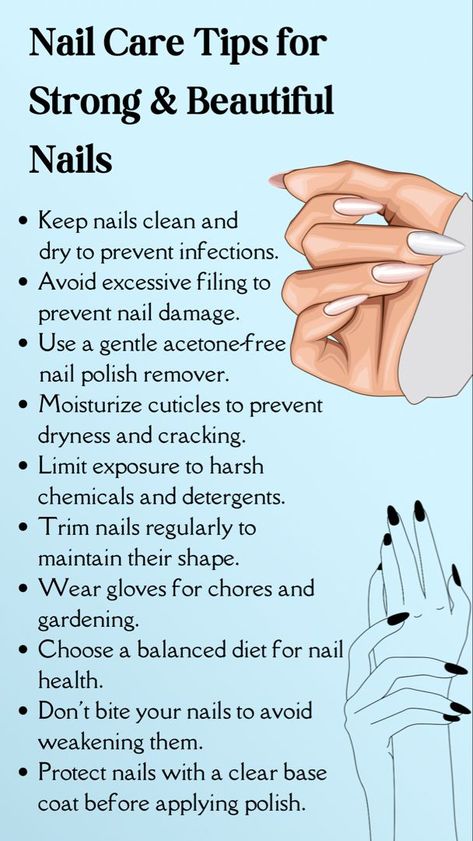 Nail Care Tips for Strong & Beautiful Nails | Nail care, Nail care tips, Natural nail care #Nail_Growth_Tips #Natural_Nail_Care #Diy_Beauty_Treatments #Nail_Care_Routine Nail Growth Tips, Natural Nail Care, Diy Beauty Treatments, Nail Care Tips, Nail Care Routine, Brittle Nails, Nail Growth, Nail Essentials, Skin Care Steps