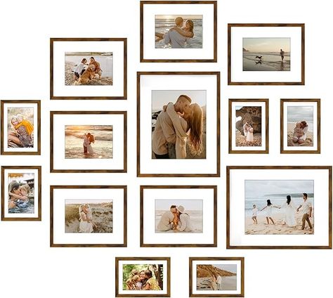 Amazon.com - Giftgarden 14 Pack Black Picture Frames with Mat for Various Sizes Photos, Assorted Matted Frame Set Including Two 11x14, Six 8x10, Six 5x7, Gallery Frame Collage for Wall or Tabletop Display White Picture Frame Gallery Wall, Gallery Wall With 5x7 Photos, Picture Frames On The Wall Kitchen, Frame Organization On Wall, Photo Wall Collage Landscape, Collage Of Photos In Frame, Ancestor Wall, Picture Frame Collage Wall, Gallery Wall Examples