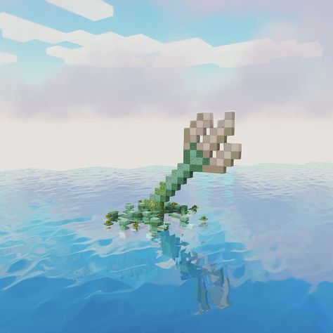 Minecraft ⛏ on Instagram: “A trident in the sea built by @mcbuild_viper 💙 What’s your favorite trident enchantment? 😎 ➖➖➖➖ Tags: #memes #minecraftmemes #explorepage…” Minecraft Mega Builds Ocean, Ocean Empire Minecraft, Minecraft Sea House Ideas, Minecraft Trident Enchantments, Trident Enchantments Minecraft, Minecraft Underwater Statue, Minecraft Underwater Builds Ideas, Sea Castle Minecraft, Turtle Island Minecraft