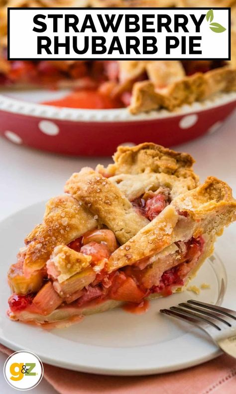 Making homemade strawberry rhubarb pie is easy with fresh fruit and either a store-bought or hand made pie pastry. Instant ClearJel is the secret ingredient for making fruit pies that aren't runny or goopy. The clearjel powder thickens the juices from the fruit without cooking and keeps the filling clear, instead of cloudy like cornstarch or flour.rnrnThis is an easy, straighforward recipe that's perfect for beginners. Easy Strawberry Rhubarb Pie, Strawberry Rhubarb Pie Filling, Peach Crumble Pie, Rhubarb Pie Recipe, Strawberry Rhubarb Recipes, Strawberry Rhubarb Pie Recipe, Rhubarb Recipes Pie, Yummy Pie Recipes, Summer Pie