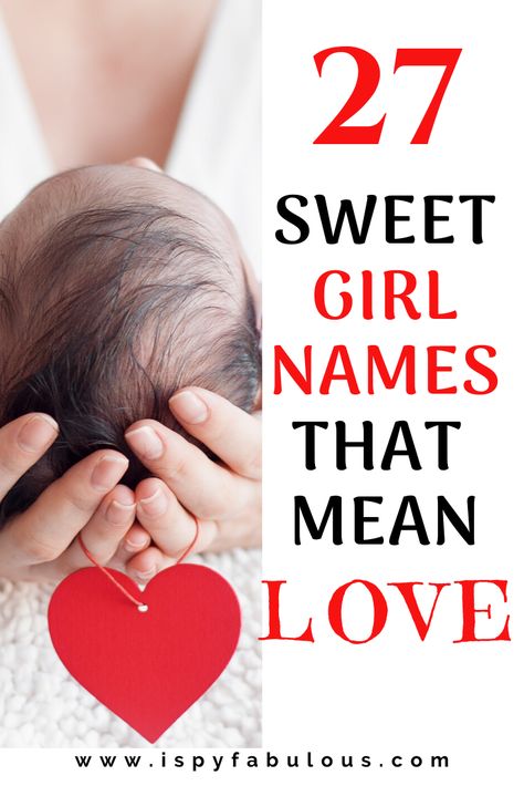 These beautiful names for girls mean love - and is there anything sweeter to name your new love? From spicy palindromes to gorgeous, elegant names, these sweet girl names will make you fall in love. #girlnames #babynames #pregnancy #newborn #newbaby Names Meaning Love, Girl Pet Names, Names That Mean Love, Baby Girl Names With Meaning, Italian Girl Names, English Baby Girl Names, Sweet Girl Names, Cool Baby Girl Names