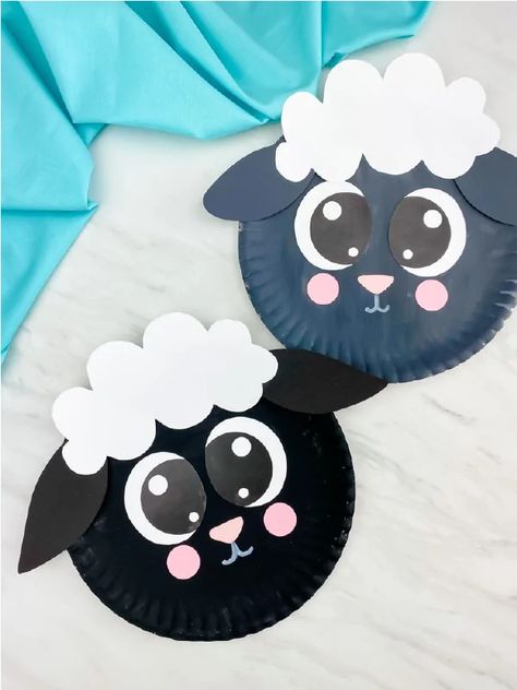 Looking for a cute and easy lamb craft for kids? This paper plate lamb craft is adorable and fun! Download the free printable template and make with preschoolers! #simpleeverydaymom #preschoolers #preschool #preschoolcrafts #lambcrafts #kidscrafts #craftsforkids Easter Lamb Craft, Lamb Crafts For Preschoolers, Sheep Craft Template, Paper Plate Sheep, Lamb Crafts, Sheep Craft, Lamb Craft, Paper Plate Animals, Monkey Crafts