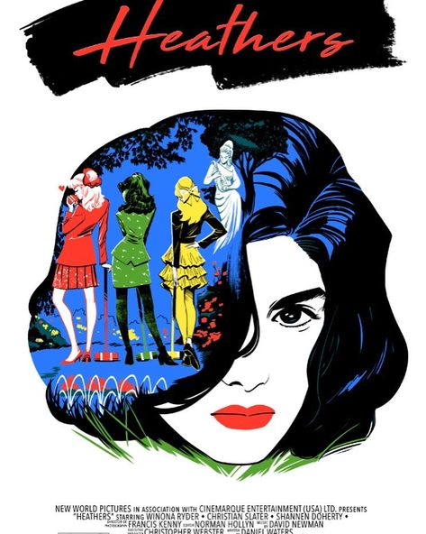 Veronica Fish on Instagram: “I was recently commissioned to do a “Heathers” poster for a print group. This one will be a 24x36 silkscreen.  I think posters are only…” Heather Poster, Heathers Movie Poster, Heathers Film Poster, Heathers Polaroid Poster, Heathers Poster, Letterboxd Posters, Heathers Collage Wallpaper, Heathers Art Musical, Heathers Movie Veronica