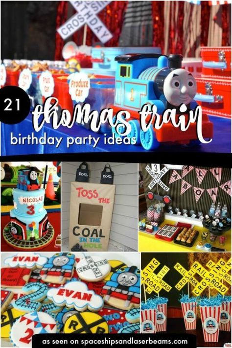 21 Thomas the Train Birthday Party Ideas Train Party Ideas, Train Birthday Decorations, Train Birthday Party Ideas, Thomas Train Birthday, Thomas Party, Train Theme Birthday Party, Thomas The Train Birthday, Thomas Birthday Parties, Thomas The Train Birthday Party