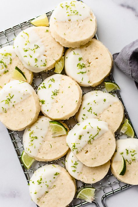 Key Lime Pie Cookies - Buckets of Yum Keylime Shortbread Cookies, Key Lime Shortbread Cookies, Key Lime Sugar Cookies, Key Lime Shortbread, Lime Shortbread Cookies, Key Lime Pie Cookies, Key Lime Cookie, Slice Cookies, Easy Key Lime Pie