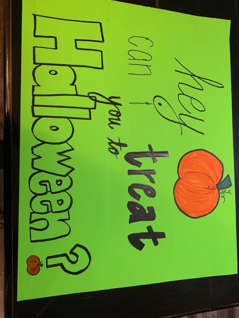 Halloween Dance Proposal, Proposal Ideas Halloween, Halloween Dance Proposal Ideas, Response Posters, Poster Ideas For School, Dance Proposals, Dance Things, Dance Proposal, Fall Ball