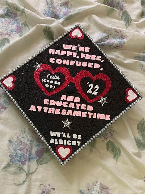 High School Grad Cap Ideas 2023, Swiftie Graduation Cap, Grad Caps 2023, Graduation Cap Designs Lyrics, Harry Styles Cap Decoration, Harry Styles Graduation Cap Ideas, Taylor Graduation Cap, Graduation Cap Ideas 2023, Graduation Cap Designs Harry Styles