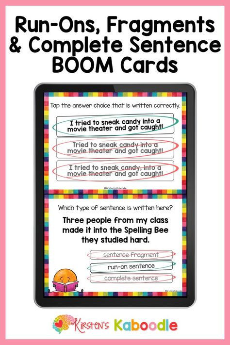 Run On Sentences Activities, Fragments And Run On Sentences, Sentence Anchor Chart, Incomplete Sentences, Sentence Fragments, Run On, Complete Sentence, Reading Recovery, Sentence Activities