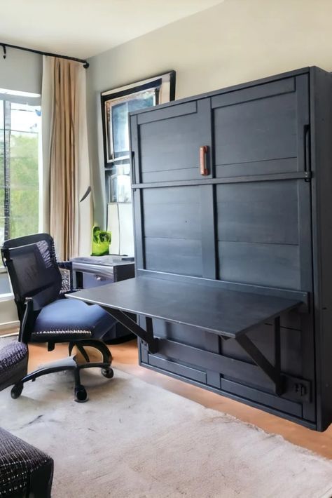 Pull Down Bed With Desk, Murphy Bed Desk Combo Home Office, Desk Murphy Bed Combo, Murphy Bed Desk Combo, Murphy Bed With Desk, Murphy Bed Office, Bunk Bed Shelf, Murphy Bunk Beds, Guest Room Office Combo