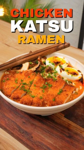 Chicken Katsu Ramen, Katsu Ramen, Katsu Chicken, Ramen At Home, Delicious Ramen, Chicken Katsu, Fresh Chicken, Ramen Bowl, Chicken Noodle