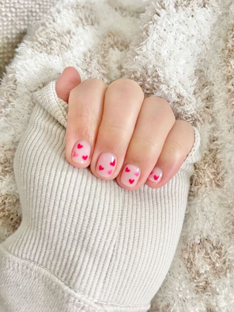 Valentine’s Day short nails inspiration #nails #valentines #valentinesdaynails #naildesign #naildesignideas #nailideas Cute Short Nails For Valentines Day, Very Short Nails Valentines Day, Short Valentines Nails Natural, Short Nail Ideas Valentines Day, Really Short Valentines Nails, Valentine’s Day Nails On Natural Nails, Very Short Valentines Day Nails, Short Natural Nail Designs Valentines, Valentine’s Day Nails For Short Nails