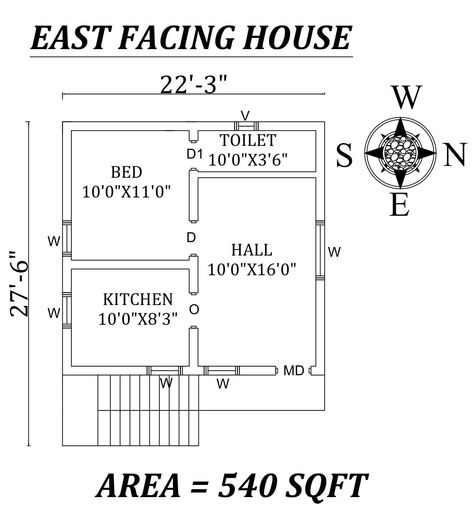 1bhk Plan, Konkan House, 2bhk Plan, East Facing Plan, East Facing House Plan, Smart House Plans, Mini House Plans, 20x30 House Plans, South Facing House