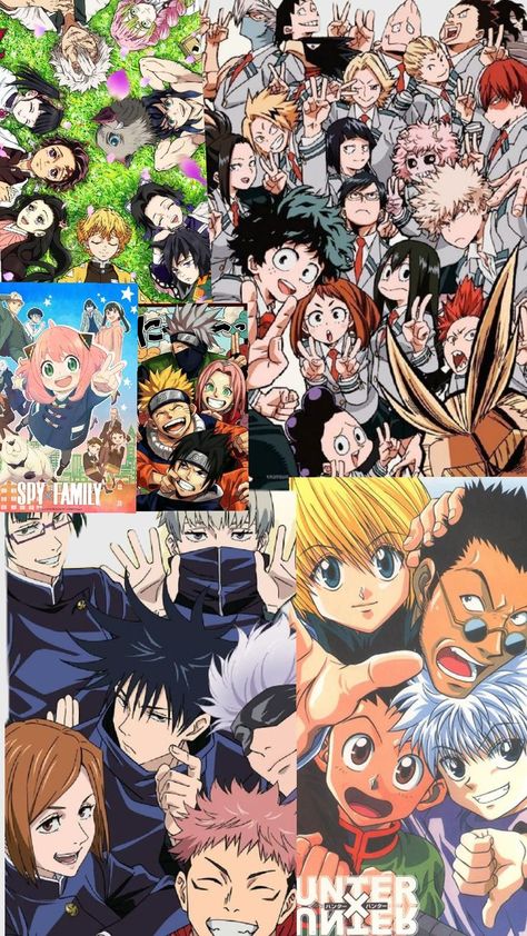 I put all those animes together for if you don't want to just have one for your wallpaper you can have all of those Anime All Together, Demon Slayer Naruto, Your Wallpaper, Spy X Family, Hunter X Hunter, Jujutsu, Demon Slayer, Are You The One, Anime Wallpaper