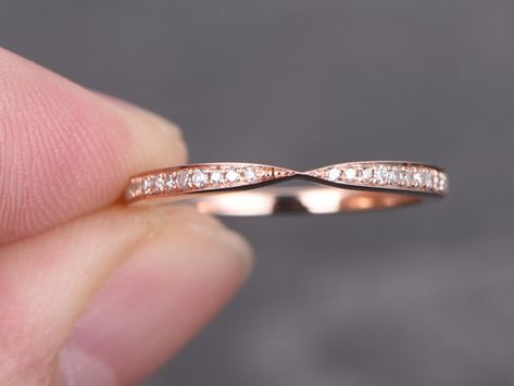 Curved Wedding Band Chevron Wedding Band,Twist Wedding Ring,Half Eternity Ring,solid 14k rose gold r Rose Gold Curved Wedding Band, Rose Gold Wedding Band Set, Twist Wedding Ring, Twisted Wedding Band, Chevron Wedding Band, Gold Band Wedding Ring, Eternity Engagement Ring, Rose Gold Wedding Band, Chevron Wedding